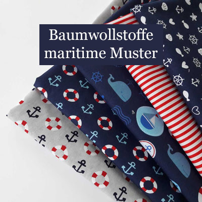 Baumwollstoffe maritime Muster