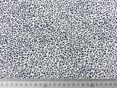 Jerseystoff  kleingemustert abstraktes Leopardenmuster, dunkelblau cremeweiss