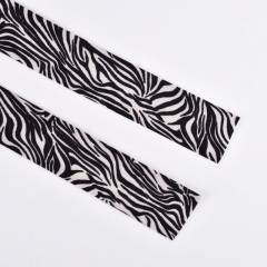 Schrgband Zebramuster Animal Print, creme schwarz