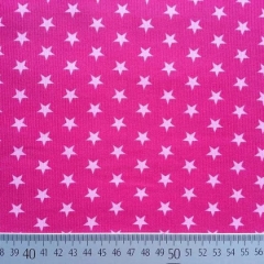 Feincord Sterne 1cm, rosa auf pink