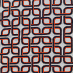 Viskose Twillstoff grafisches Muster Stone washed, orange dunkelblau cremewei