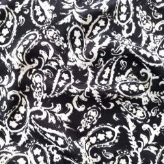 Blusenstoff Satin Velvet Paisley, wei schwarz