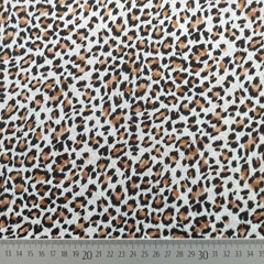 Viskose Blusenstoff Leopardenprint, schwarz braun weiss