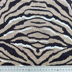 Webware Baumwolle Viskose Stoff Zebramuster Streifen, schwarz braun