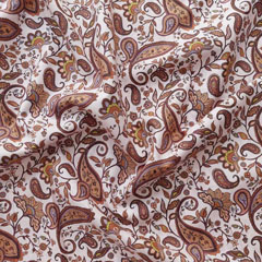 Baumwollstoff Paisley Muster Silky Cotton, braun hellrosa
