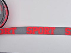 Gummiband Sport 32 mm breit, neonorange grau