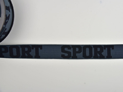 Gummiband Sport 32 mm breit, schwarz dunkelgrau
