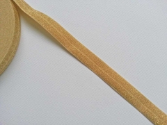 RESTSTCK 129 cm elastisches Glitzer-Falzband, 18 mm, gold