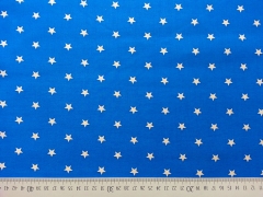 Baumwollstoff Sterne 1 cm, beige auf blau