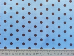 RESTSTCK 19 cm Baumwollstoff Punkte 0,6 cm,  braun auf hellblau