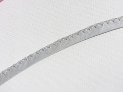 Schrgband Hkelkante, 14 mm, hellgrau