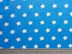 RESTSTCK 52 cm Beschichtete Baumwolle Sterne 2 cm - trkis/wei B-Ware Streifen auf dem Stoff