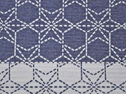 Dekostoff Jacquard Polarstern Doubleface blau grau