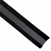 Reflektorband Ripsband Streifen 2.5 cm, silbergrau schwarz