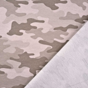 RESTSTCK 93 cm Sweatstoff French Terry Camouflage, beige braun