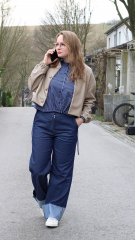 Jeansstoff mit Stretch uni, dunkelblau