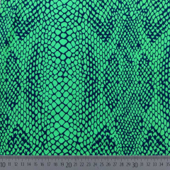 Badelycra Badeanzugstoff snakeprint Schlangenmuster, (neon)grn dunkelblau