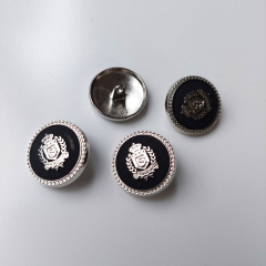 Metallknopf mit Wappen Knopfgre 32/20,4 mm, silber schwarz