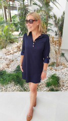 Silky Viskose Rayon Webware uni, deep navy, aus LENZING™ ECOVERO™ Viscosefasern