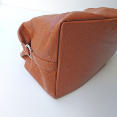 Ledertasche Handtasche gro rechteckig Ringe an den Seiten, cognac