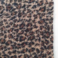 Boucle Stoff Leopardenmuster Leoprint, schwarz camel