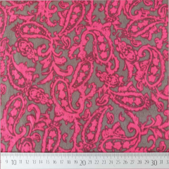 Blusenstoff Satin Velvet Paisley, rot taupe