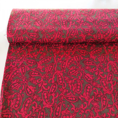 Blusenstoff Satin Velvet Paisley, rot taupe