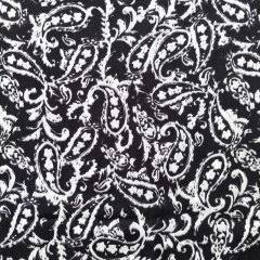 Blusenstoff Satin Velvet Paisley, wei schwarz