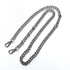 Taschenkette 12 mm Breite Metall mit Karabiner, silber