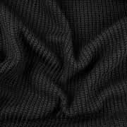 RESTSTCK 85 cm Strickstoff Baumwolle Halbpatent gerippt, schwarz