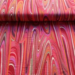 Viskosejersey Stoff Farbverlauf marmoriert, rot
