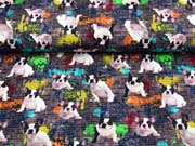 Jersey Hunde Mauer Graffiti Digitaldruck, bunt braun