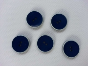5 knigsblaue Knpfe mit weiem Rand 2 cm