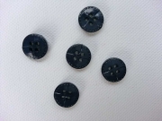 5 Knpfe mit Ziernaht 1,5 cm, dunkelblau