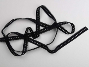 RESTSTCK 169 cm elastisches Band mit Rschenrand 1.5 cm, schwarz