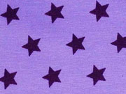 Jersey Sterne 1,5 cm lila auf helllila